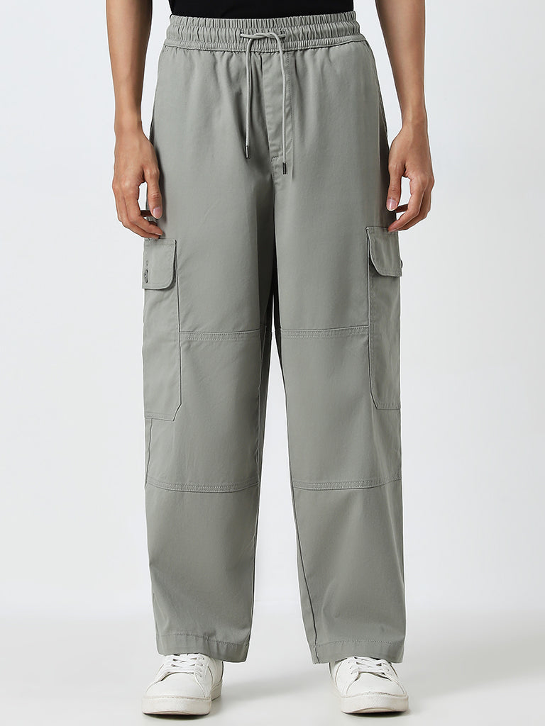 Nuon Sage Mid-Rise Loose-Fit Cotton Blend Chinos