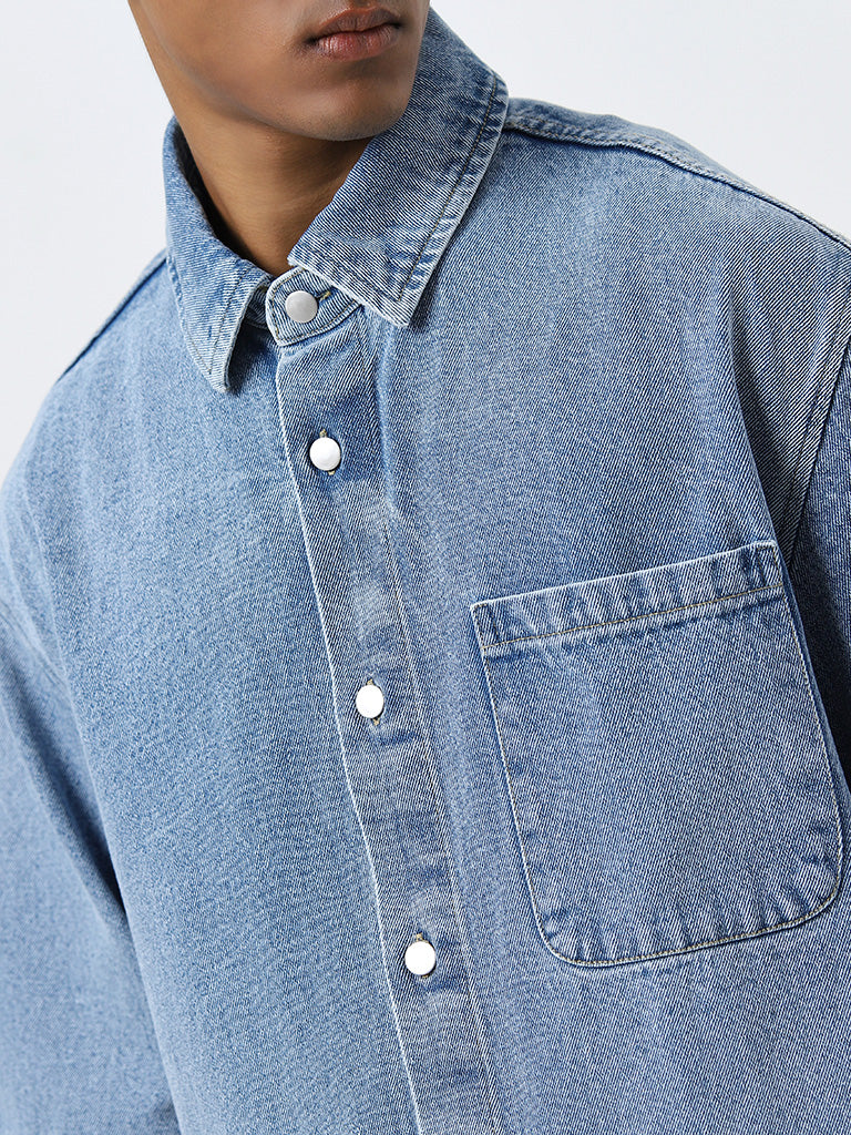 Nuon Blue Boxy-Fit Denim Jacket