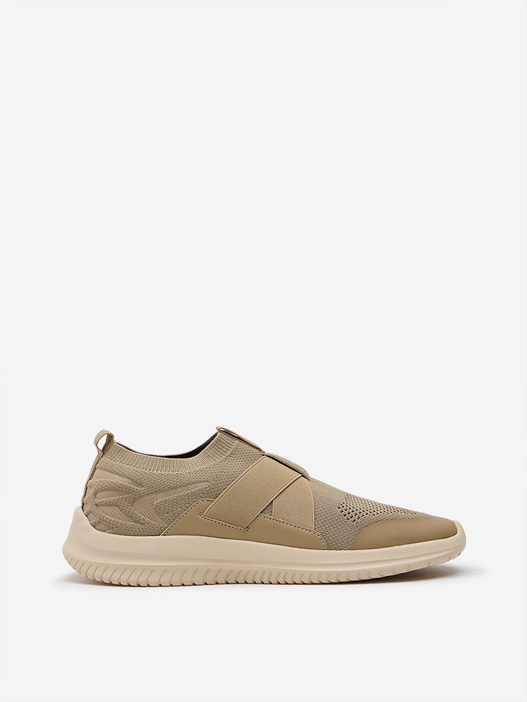 SOLEPLAY Taupe Cross Elastic-Detailed Shoes