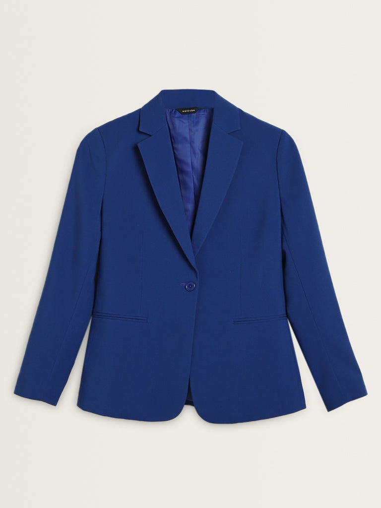 Wardrobe Blue Solid Blazer