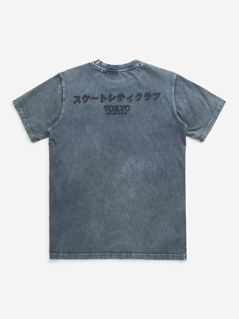 Y&F Kids Dark Grey Text Design Cotton T-Shirt