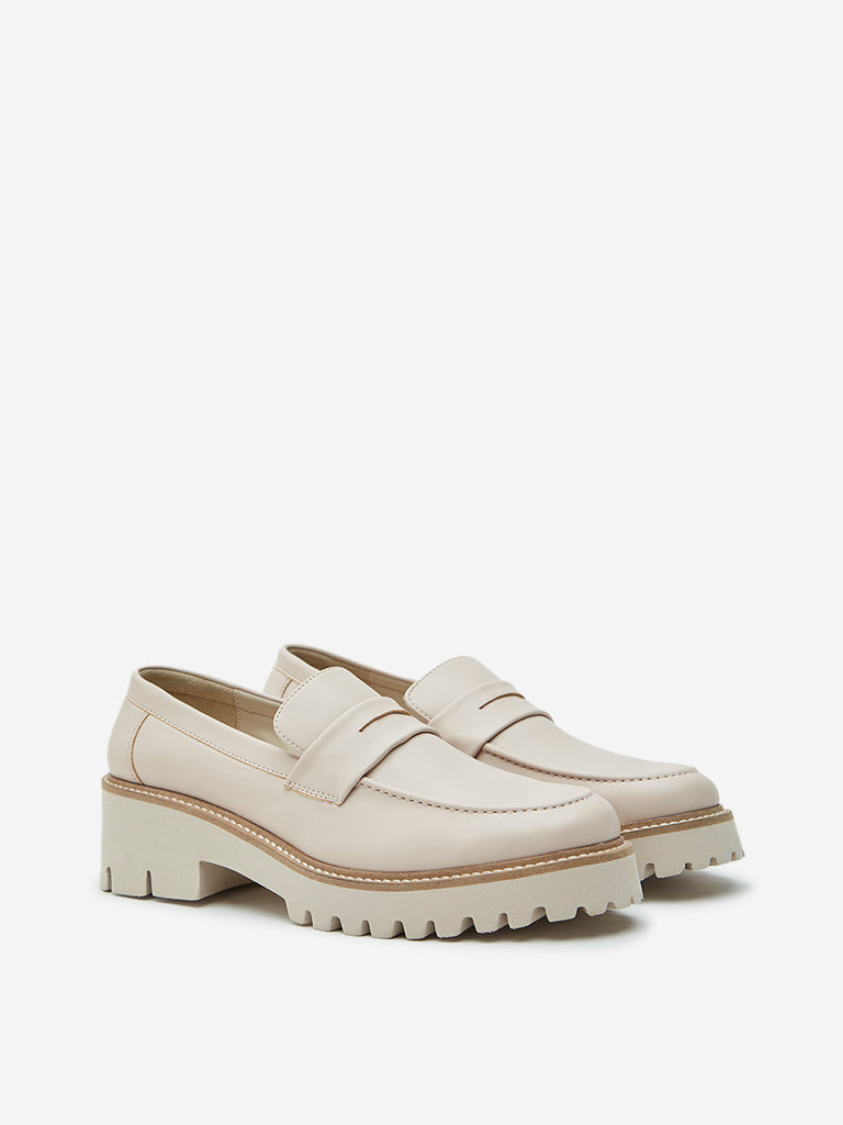 LUNA BLU Ivory Chunky Loafers