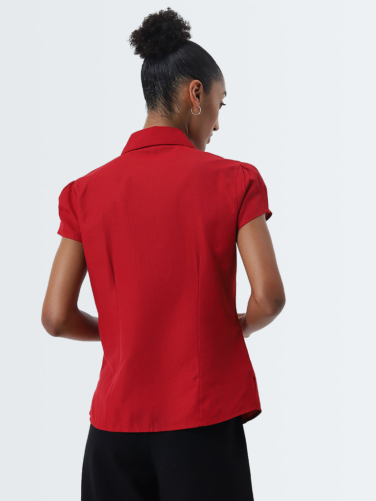 Wardrobe Red Solid Shirt