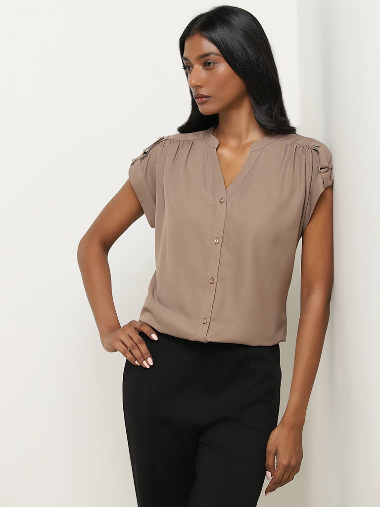 Wardrobe Taupe Solid Top