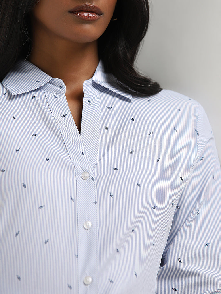 Wardrobe Blue Striped Detailed Shirt