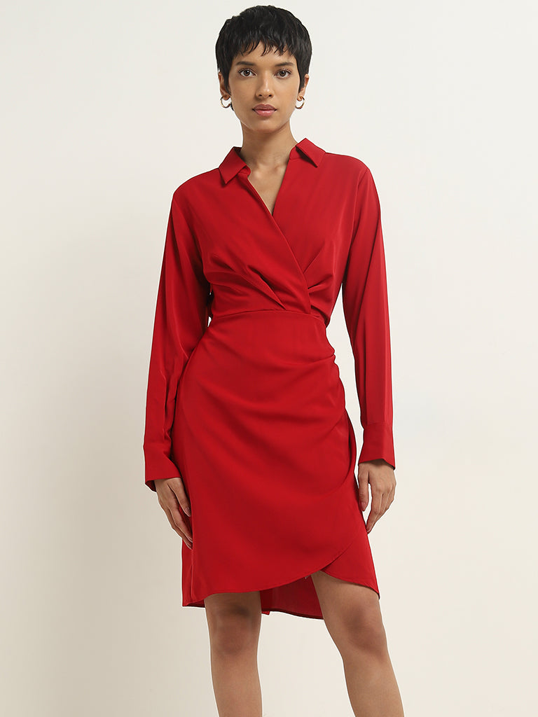 Wardrobe Red Wrap Dress