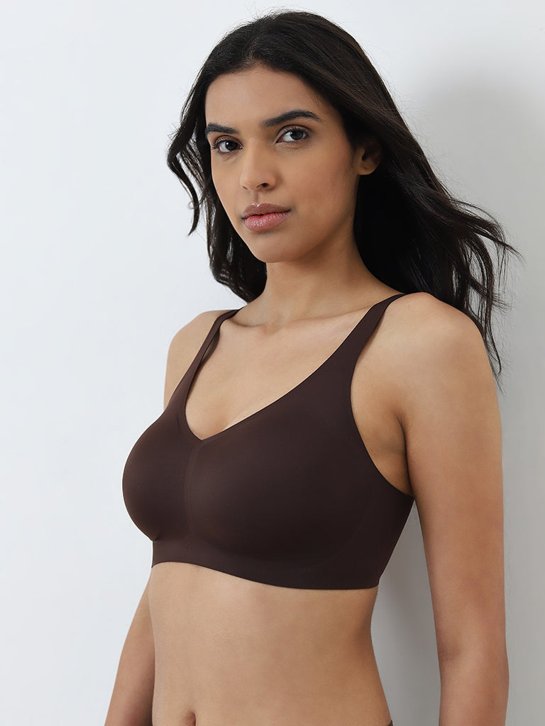 Wunderlove Dark Brown Padded Invisible Full Coverage Bra