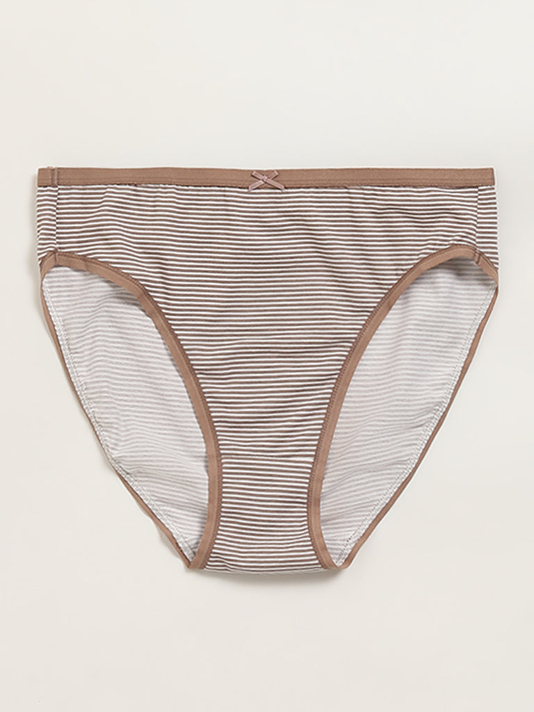 Wunderlove Light Taupe Cotton Blend Briefs - Pack of 3