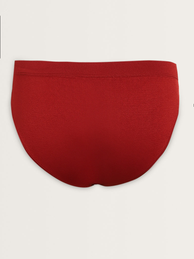 Superstar Red Seam-Free Bikini Cotton Brief