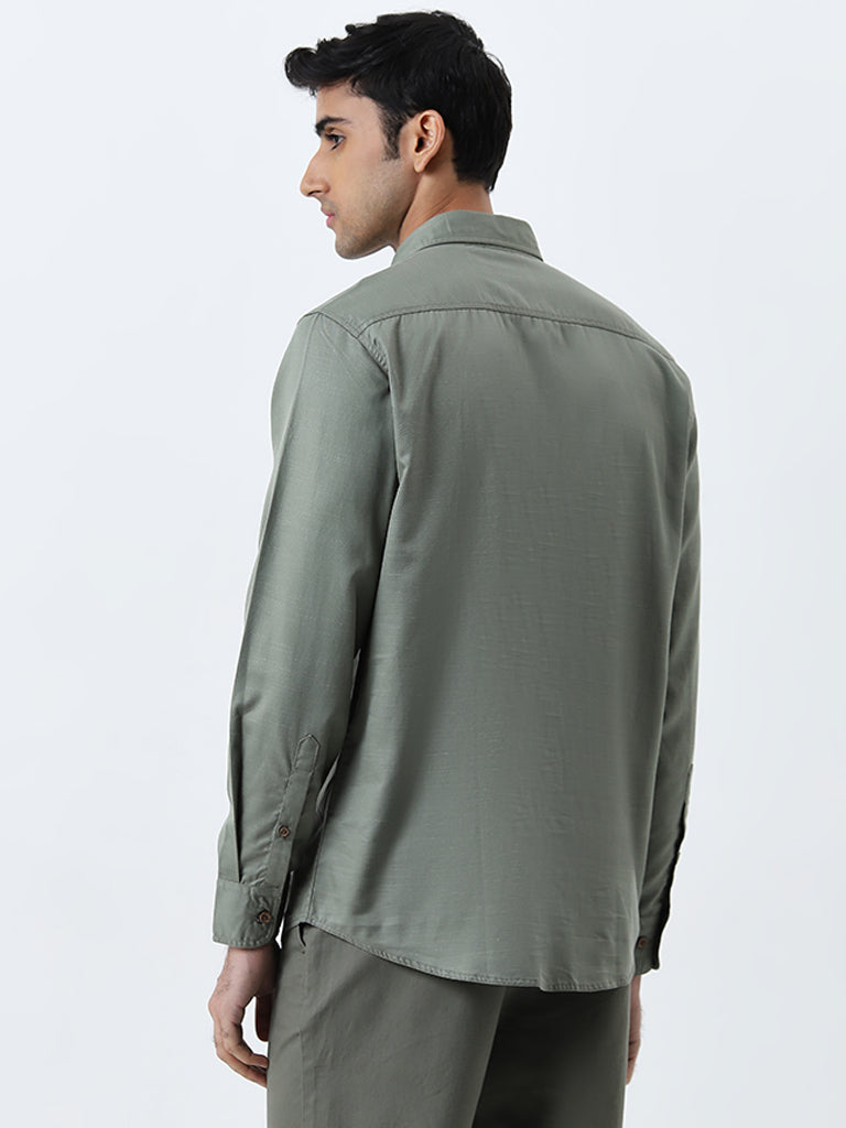 WES Casuals Light Olive Relaxed-Fit Shirt