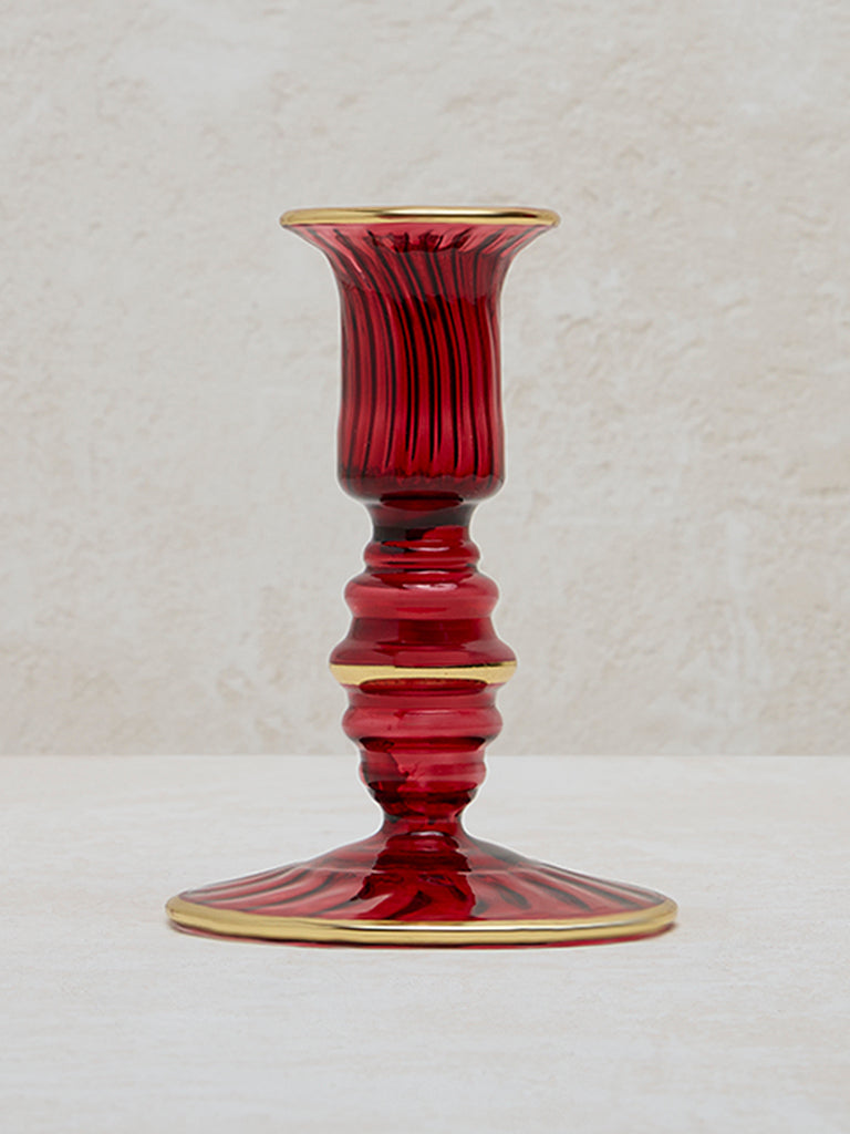 Westside Home Plum Glass Candle Holder