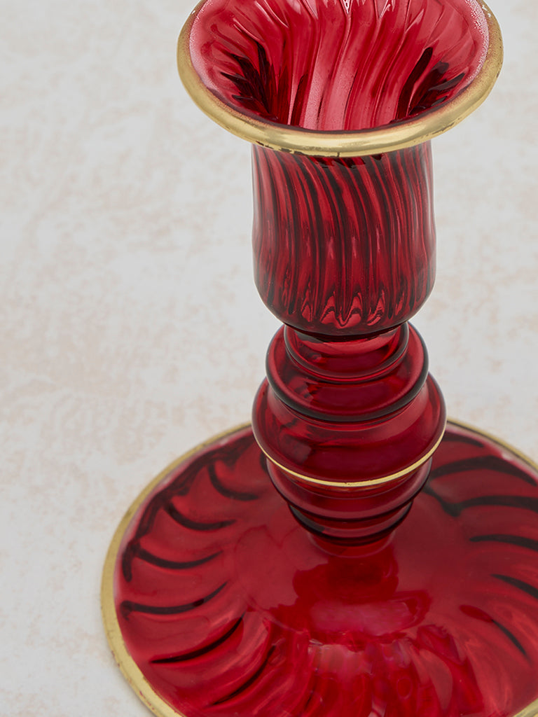 Westside Home Plum Glass Candle Holder