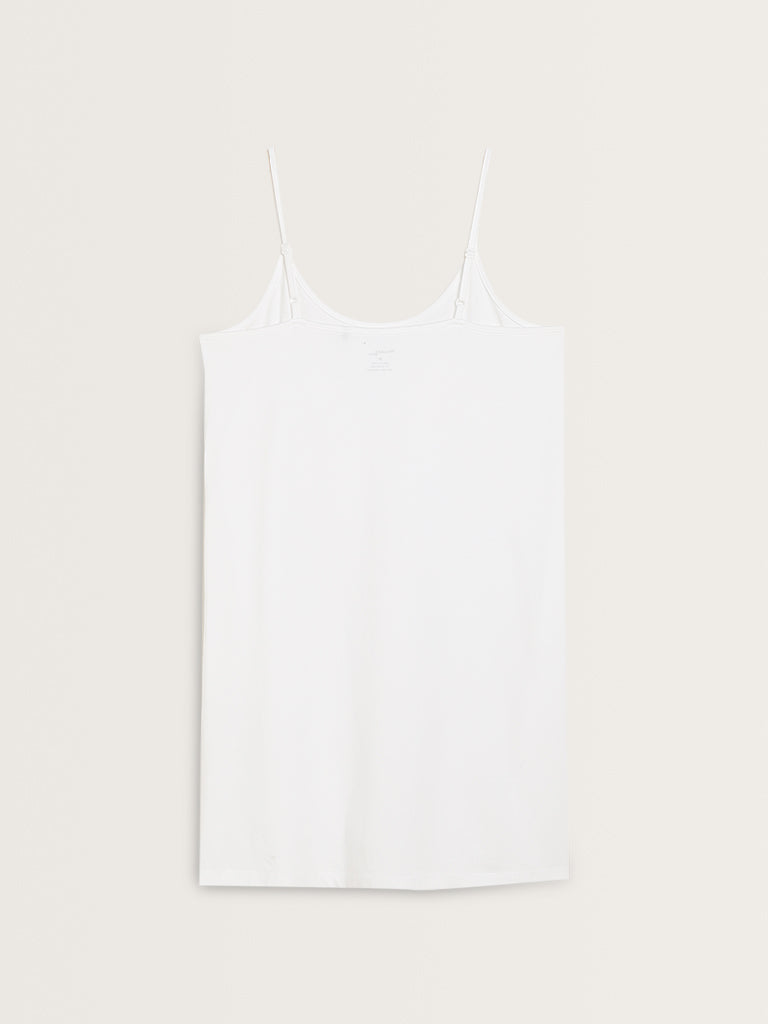 Wunderlove White Cotton Blend Slip