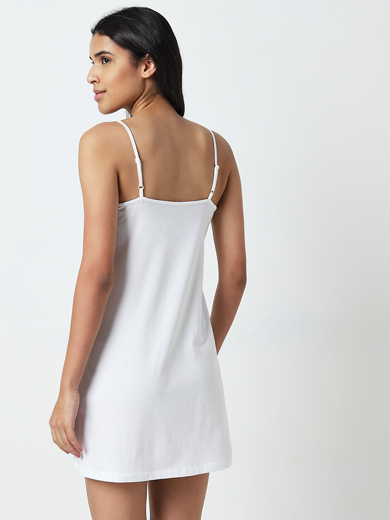 Wunderlove White Cotton Blend Slip