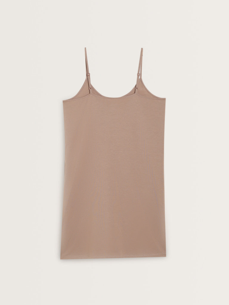 Wunderlove Solid Mauve Cotton Blend Slip