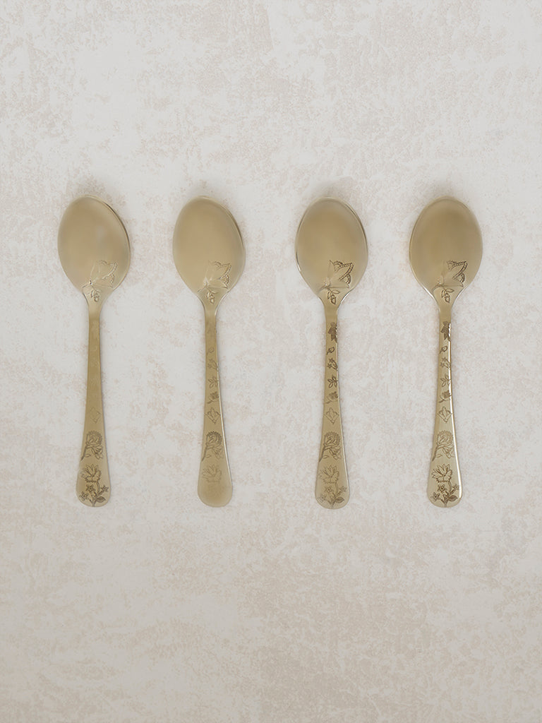 Westside Home Dull Gold Teaspoons- (Set of 4)