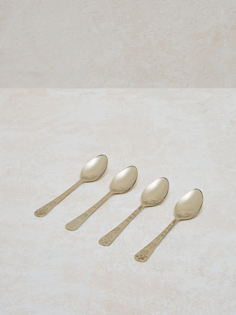 Westside Home Dull Gold Teaspoons- (Set of 4)