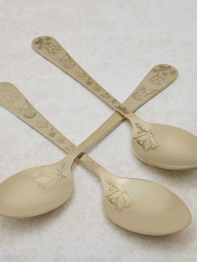 Westside Home Dull Gold Teaspoons- (Set of 4)