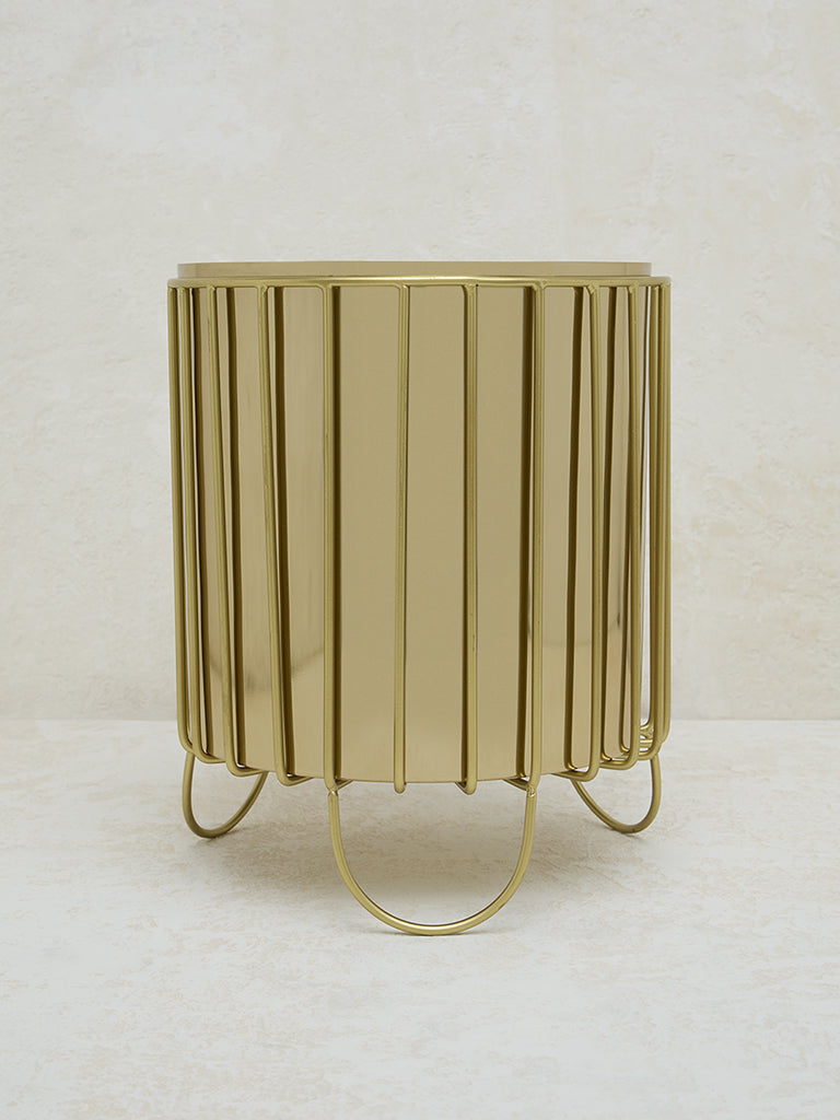 Westside Home Gold Caged Pot with Stand