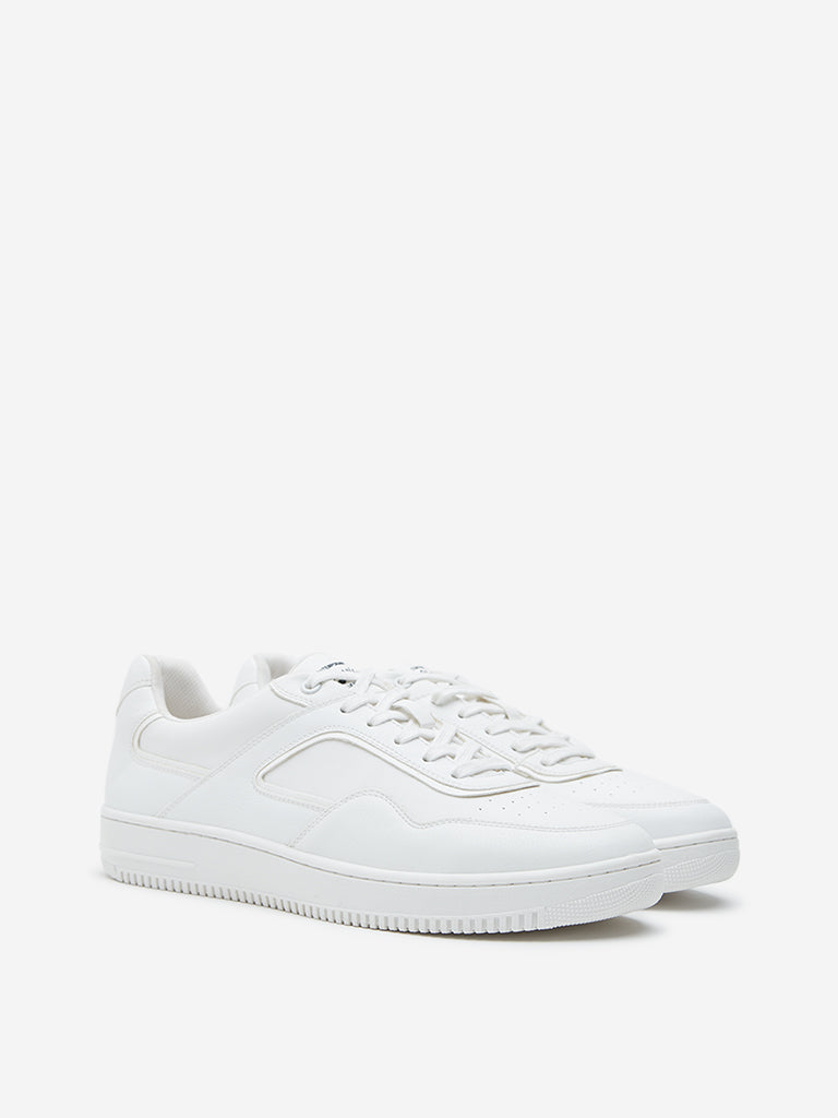 SOLEPLAY White Perforated Lace-Up Sneakers