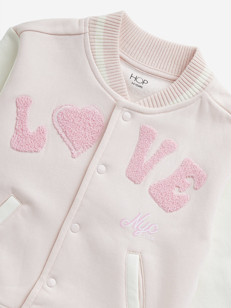 HOP Kids Pink Varsity Jacket