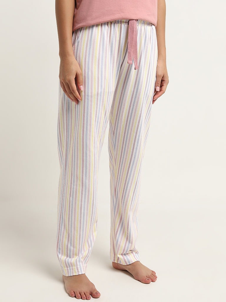 Wunderlove Multicolour Striped High-Rise Pyjamas