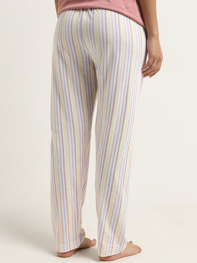 Wunderlove Multicolour Striped High-Rise Pyjamas