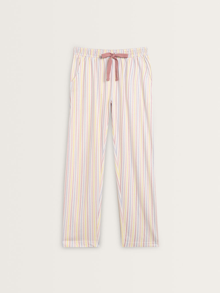 Wunderlove Multicolour Striped High-Rise Pyjamas