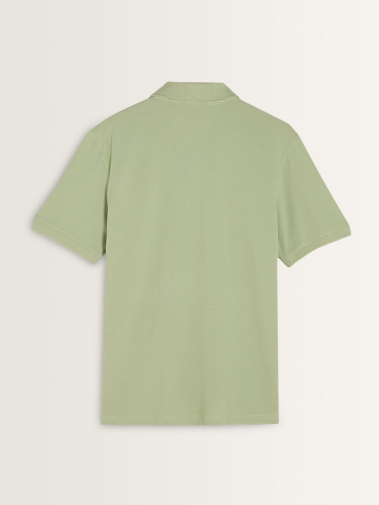 WES Casuals Sage Relaxed-Fit Cotton Blend Polo T-Shirt