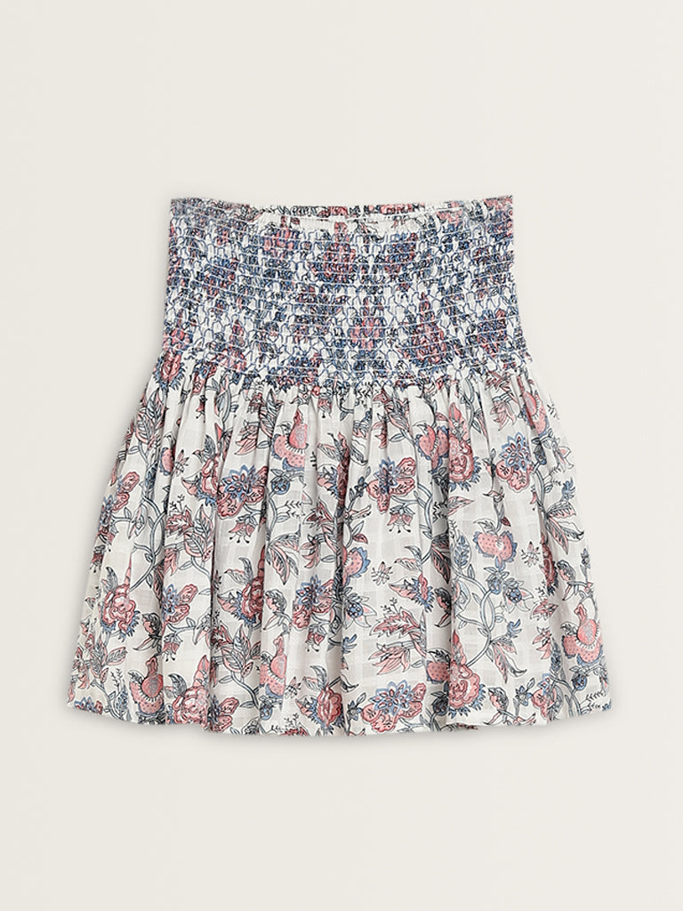 Bombay Paisley Multicolour Floral High-Rise Cotton Skirt