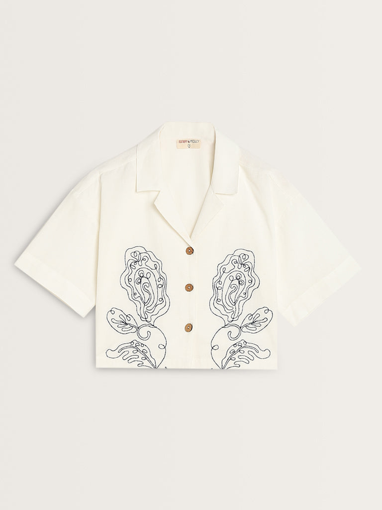 Bombay Paisley Ivory Embroidered Shirt