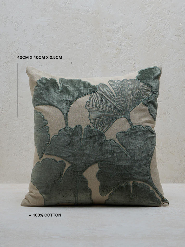 Westside Home Sage Floral Design Cushion Cover