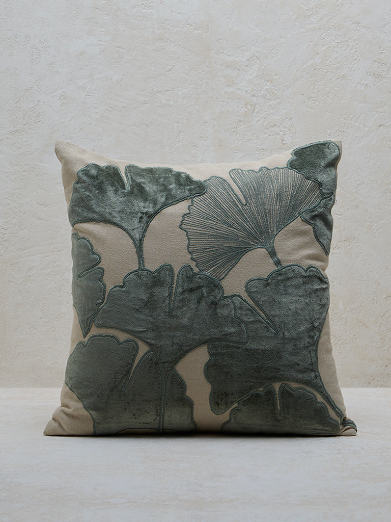 Westside Home Sage Floral Design Cushion Cover