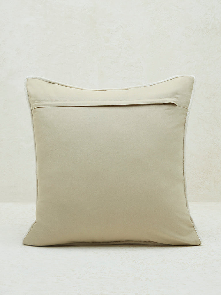 Westside Home Taupe Botanical Embroidered Cushion Cover