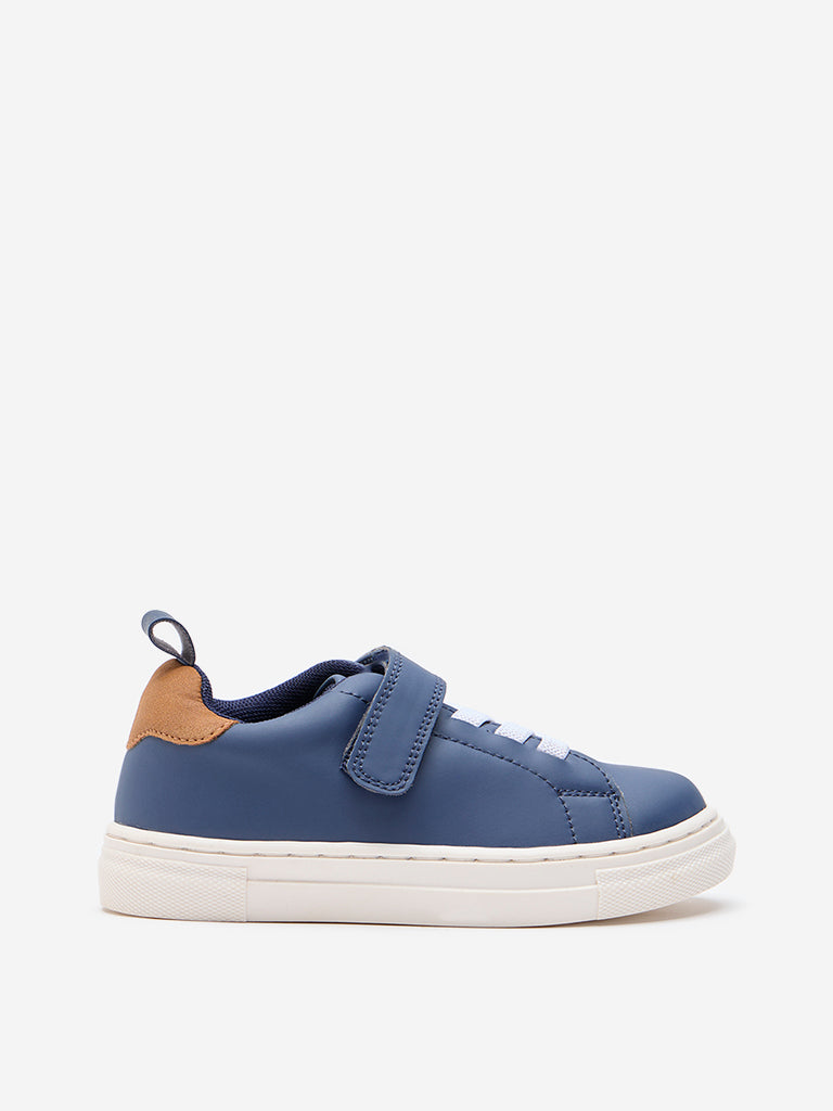 Yellow Navy Lace-Up Velcro Shoes