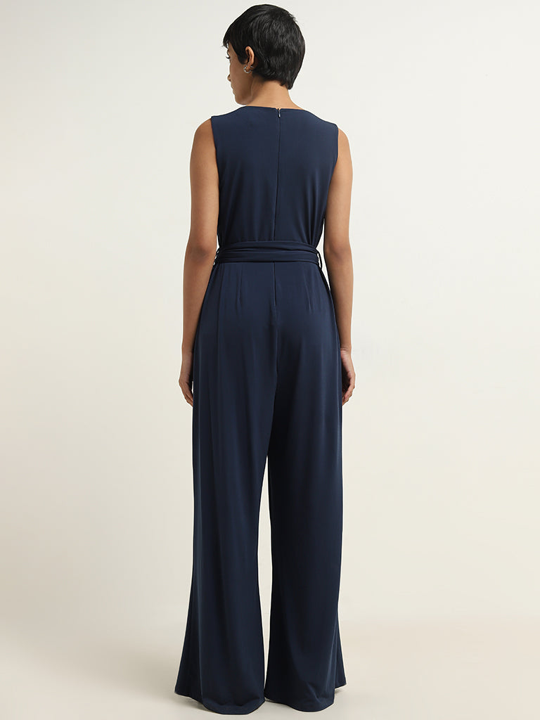 Wardrobe Navy Jumpsuit with Belt