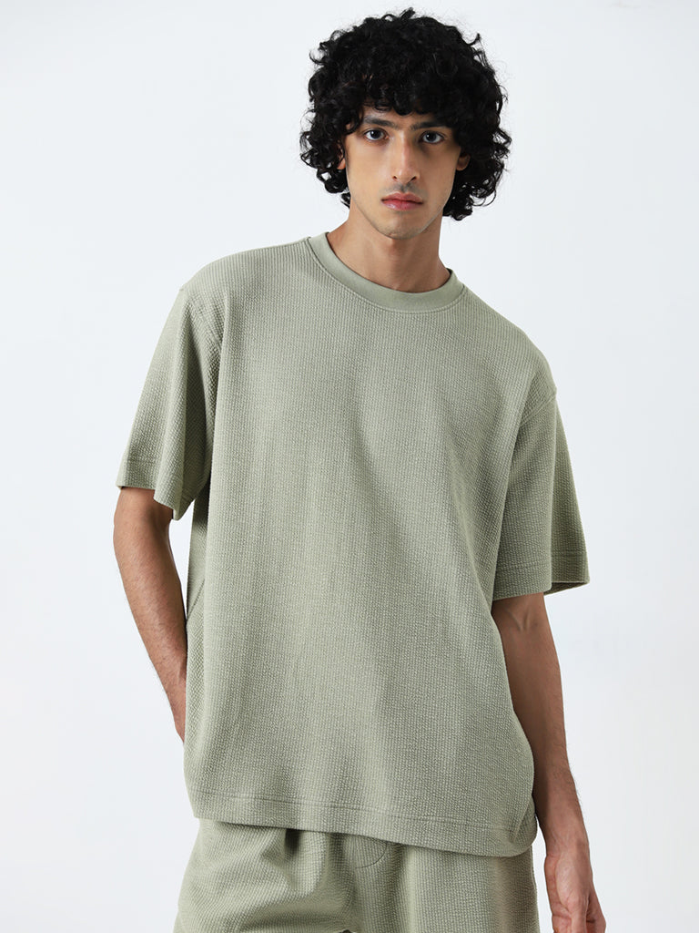 Studiofit Sage Textured Relaxed-Fit T-Shirt