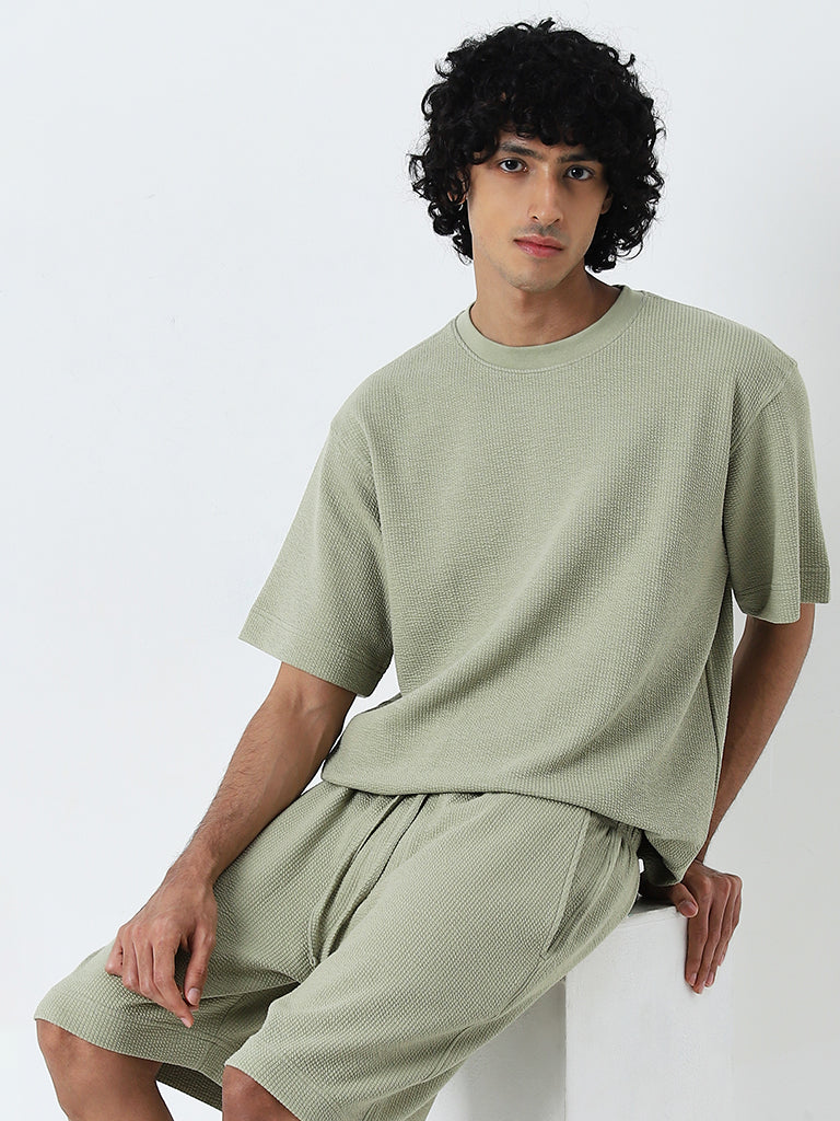 Studiofit Sage Textured Relaxed-Fit T-Shirt