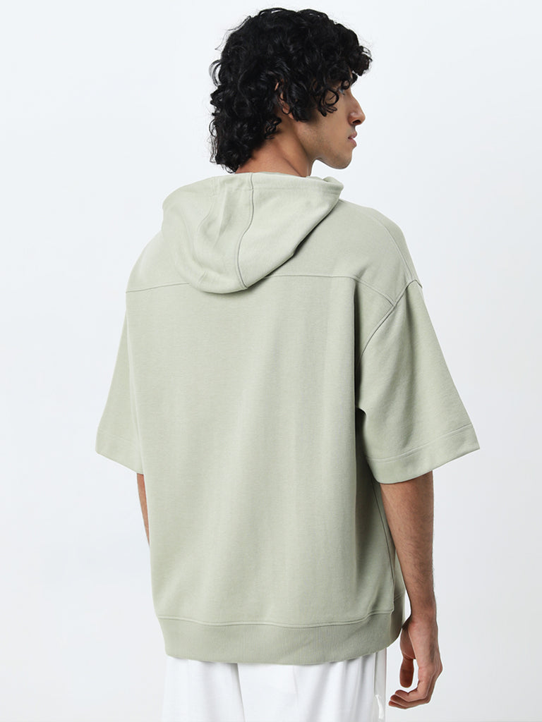 Studiofit Sage Text Embossed Relaxed-Fit Sweatshirt