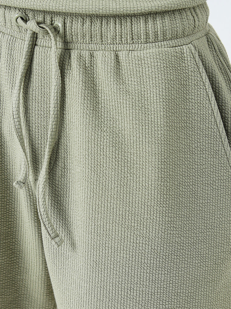 Studiofit Sage Textured Relaxed-Fit Mid-Rise Shorts