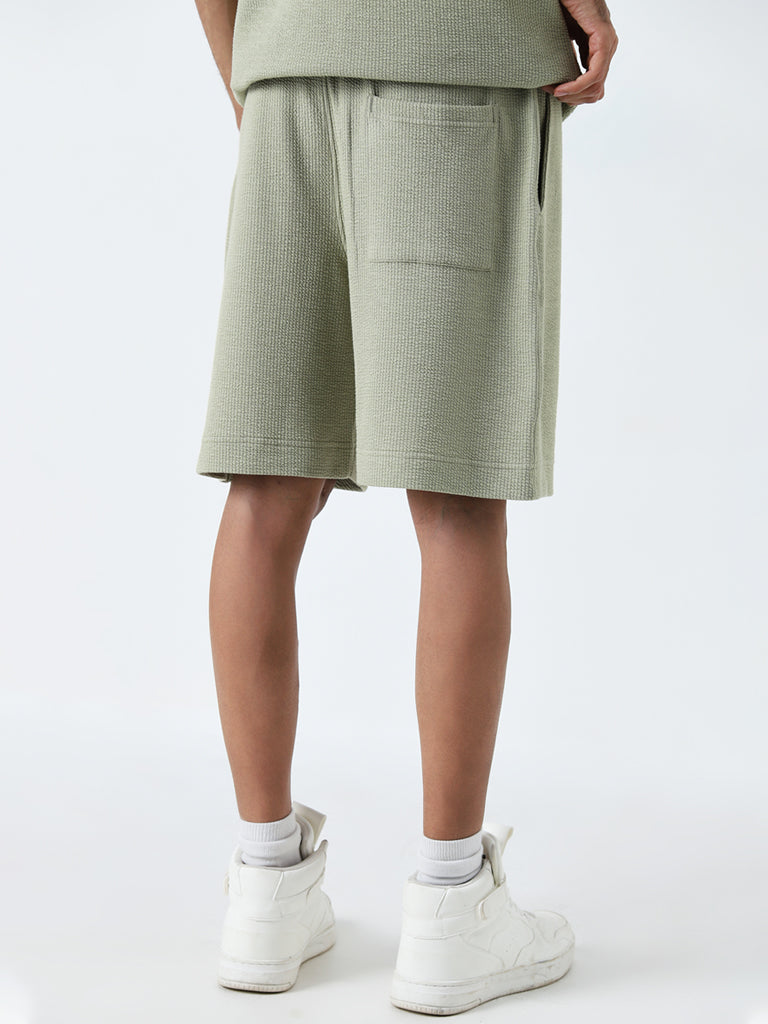 Studiofit Sage Textured Relaxed-Fit Mid-Rise Shorts