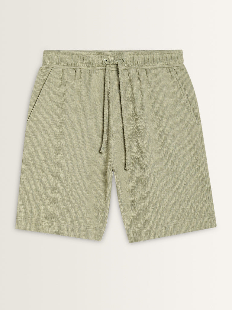 Studiofit Sage Textured Relaxed-Fit Mid-Rise Shorts