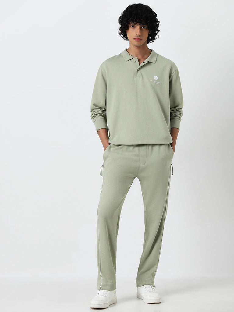 Studiofit Light Sage Relaxed Fit Cotton Blend Track Pants