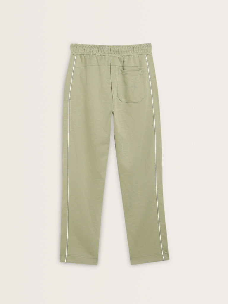 Studiofit Light Sage Relaxed Fit Cotton Blend Track Pants