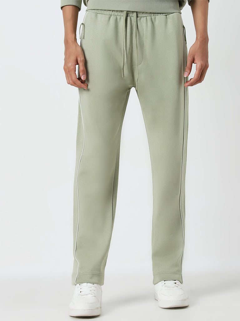 Studiofit Light Sage Relaxed Fit Cotton Blend Track Pants