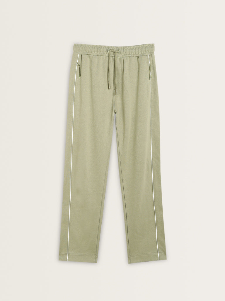 Studiofit Light Sage Relaxed Fit Cotton Blend Track Pants