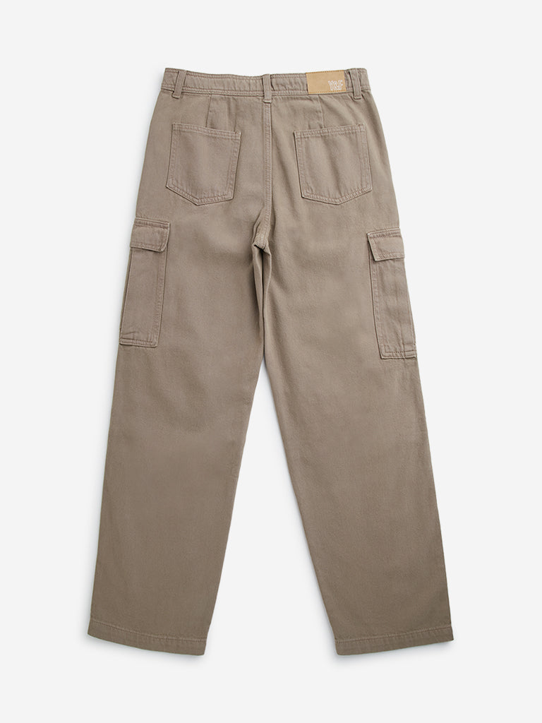 Y&F Kids Brown Mid-Rise Cotton Blend Pants