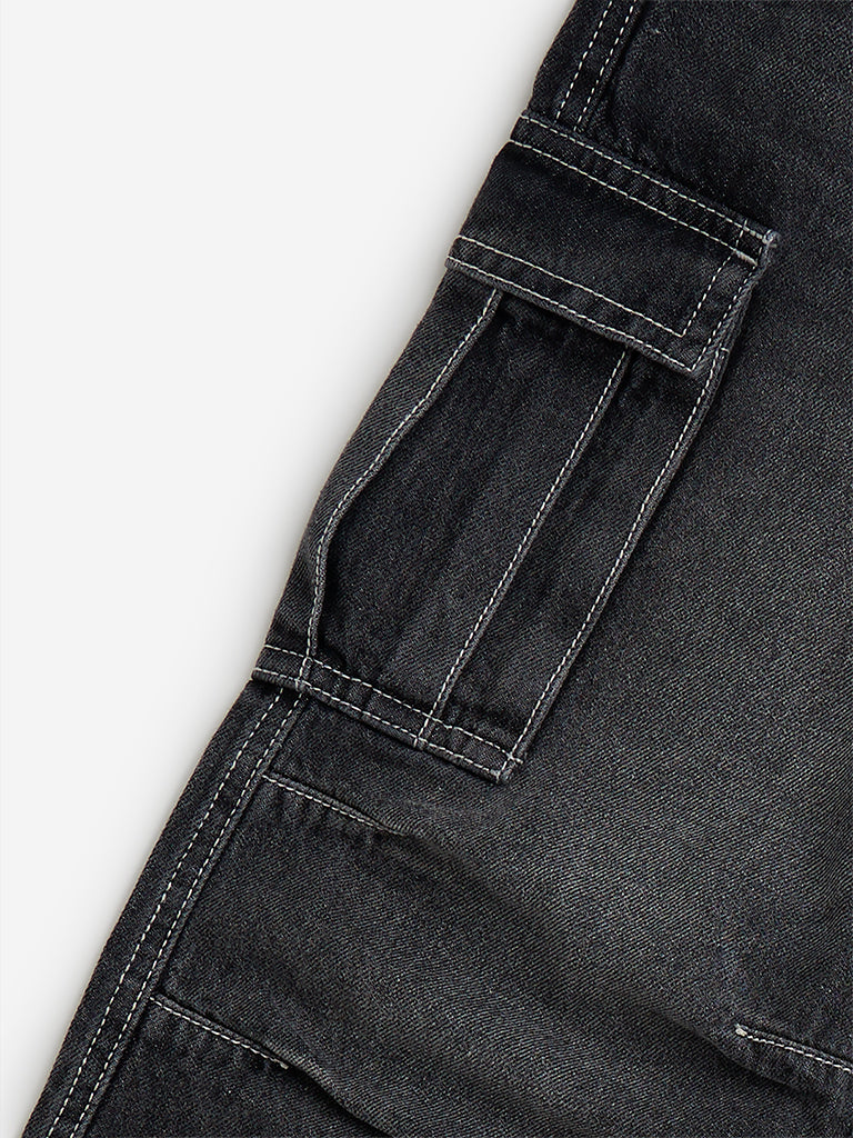 Y&F Kids Charcoal Straight - Fit Mid - Rise Jeans