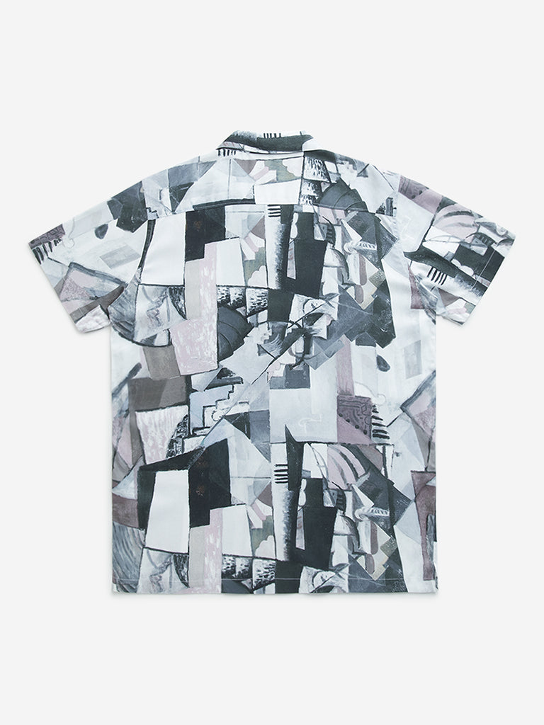 Y&F Kids Multicolour Abstract Design Resort-Fit Shirt