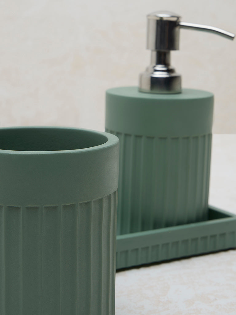 Westside Home Sage Ribbed Textured Bathroom Accessory Set